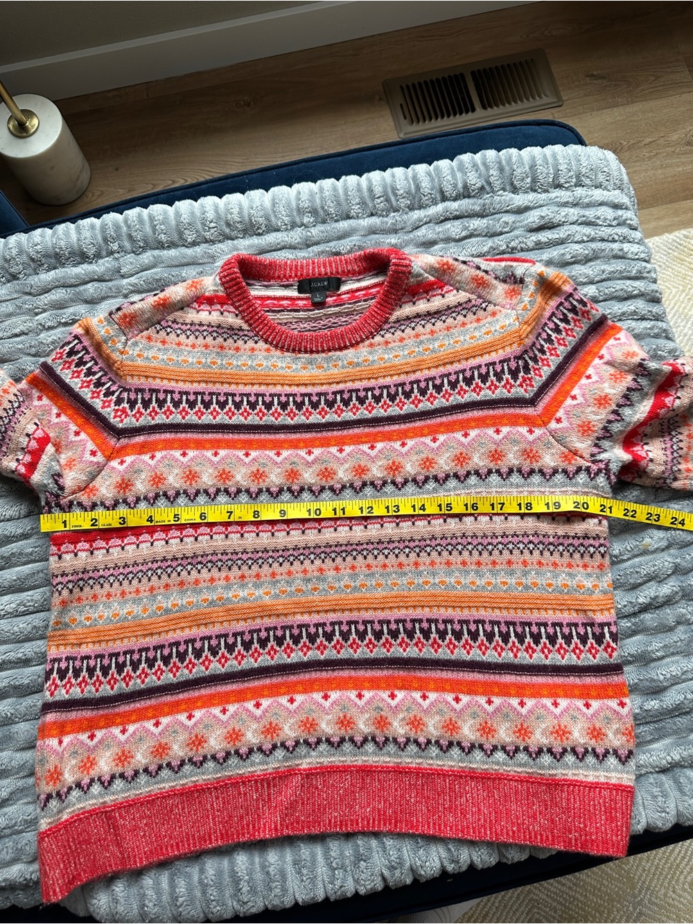 Vtg Y2K J. Crew Colorful crew neck Fair Isle Sweater - Picture 6 of 8